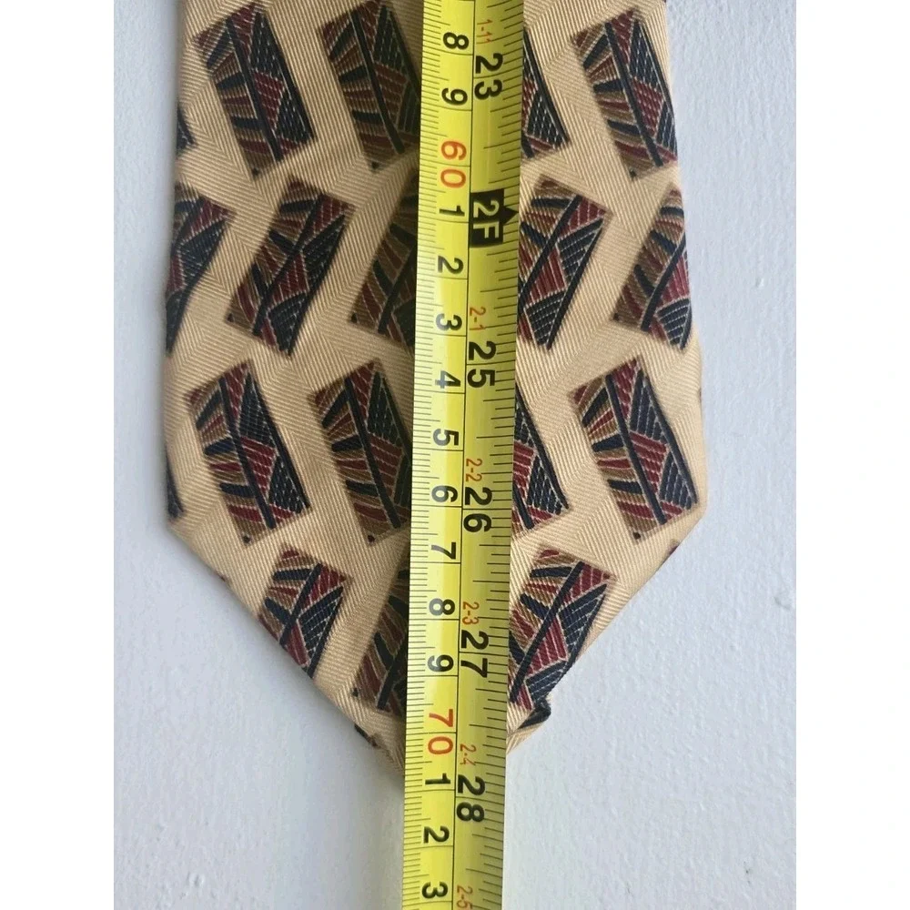 GITMAN BROS. Yellow Gold Geometric Men's tie 100% Silk Made in‎ USA